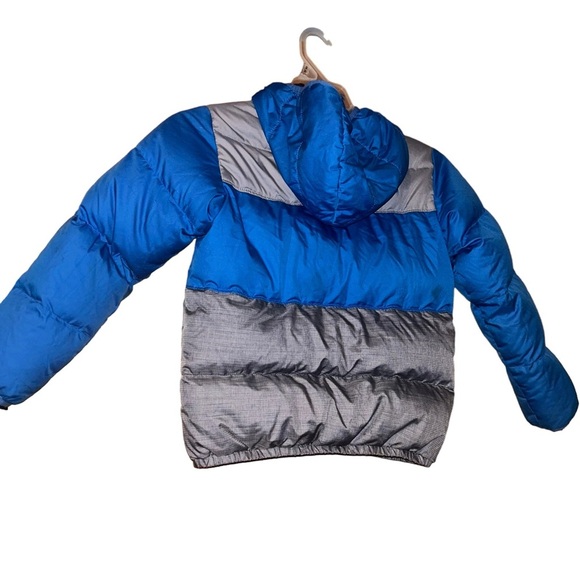 North face kids puff navy blue gray reversible coat toddler boys size 6 - Picture 2 of 7